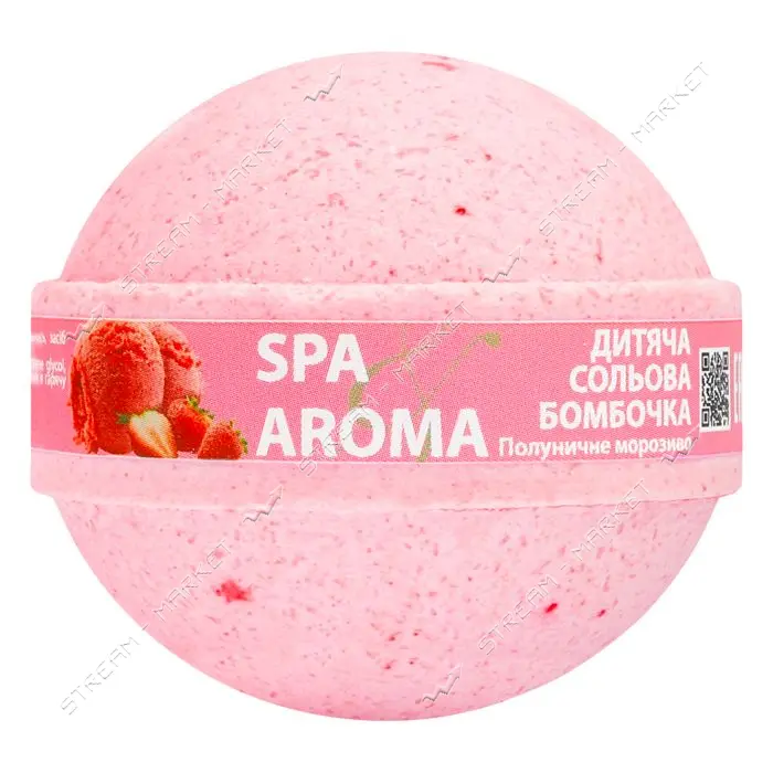 Детская солевая бомбочка для ванн Bioton Cosmetics Клубничное мороженое 75г                         