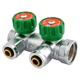 Коллектор вентильный с фитингом Koer 3/4" на 2 выхода KR.1121-2