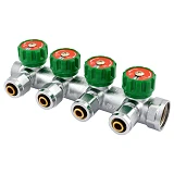Коллектор вентильный с фитингом Koer 3/4" на 4 выхода KR.1121-4