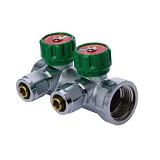 Коллектор вентильный с фитингом Koer 1" на 2 выхода KR.1122-2