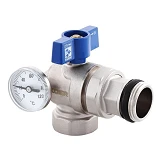 Кран с американкой антипротечка Koer KR 1033-Gi 1'' угловой с термометром                           