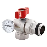 Кран с американкой антипротечка Koer KR 1033-Gi 1'' угловой с термометром                           