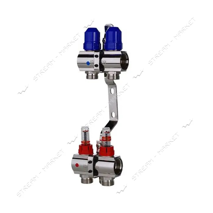 Коллекторный блок Koer KR 1110-02 с расходомерами 1"x2 WAYS без евроконуса