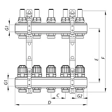 Коллекторный блок Koer KR 1110-06 с расходомерами 1"x6 WAYS без евроконуса                          