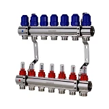 Коллекторный блок Koer KR 1110-07 с расходомерами 1"x7 WAYS без евроконуса