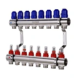 Коллекторный блок Koer KR 1110-08 с расходомерами 1"x8 WAYS без евроконуса