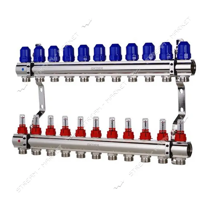 Коллекторный блок Koer KR 1110-11 с расходомерами 1"x11 WAYS без евроконуса