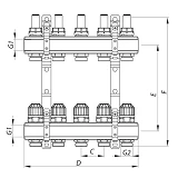 Коллекторный блок Koer KR 1110-12 с расходомерами 1"x12 WAYS без евроконуса