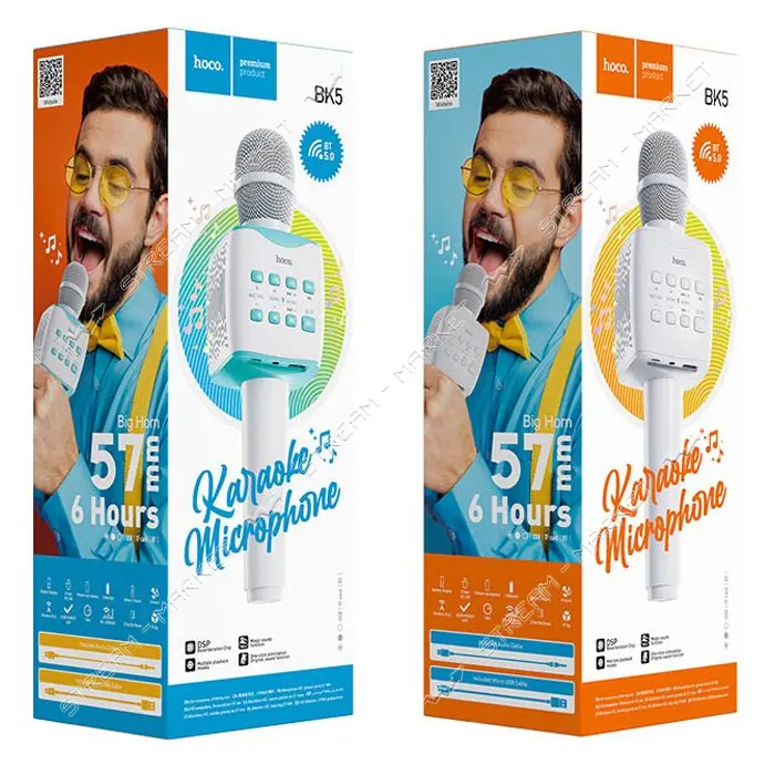 Микрофон Hoco BK5 Cantando karaoke microphone белый