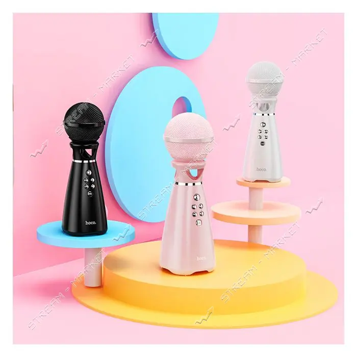 Микрофон Hoco BK6 Hi-song K song microphone розовый
