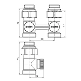Узел нижнего подключения радиатора прямой 3/4'' Koer KR.1131 комплект