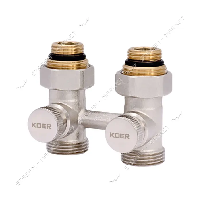 Узел нижнего подключения радиатора прямой 3/4'' Koer KR.1131 комплект