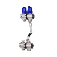 Коллекторный блок Koer KR 1100-2  с термостатическими клапанами Ways 1"x2 без евроконуса            