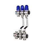 Коллекторный блок Koer KR 1100-3 с термостатическими клапанами Ways 1"x3 без евроконуса             