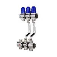 Коллекторный блок Koer KR 1100-3 с термостатическими клапанами Ways 1"x3 без евроконуса             