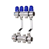 Коллекторный блок Koer KR 1100-4 с термостатическими клапанами Ways 1"x4 без евроконуса