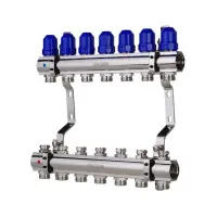 Коллекторный блок Koer KR 1100-7 с термостатическими клапанами Ways 1"x7 без евроконуса             