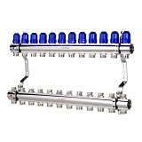 Коллекторный блок Koer KR 1100-12 с термостатическими клапанами Ways 1"x12 без евроконуса
