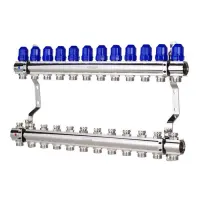 Коллекторный блок Koer KR 1100-12 с термостатическими клапанами Ways 1"x12 без евроконуса           