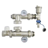Смесительный узел для коллекторов Koer KR.1022L1-1" прямой с левым подключением без насоса