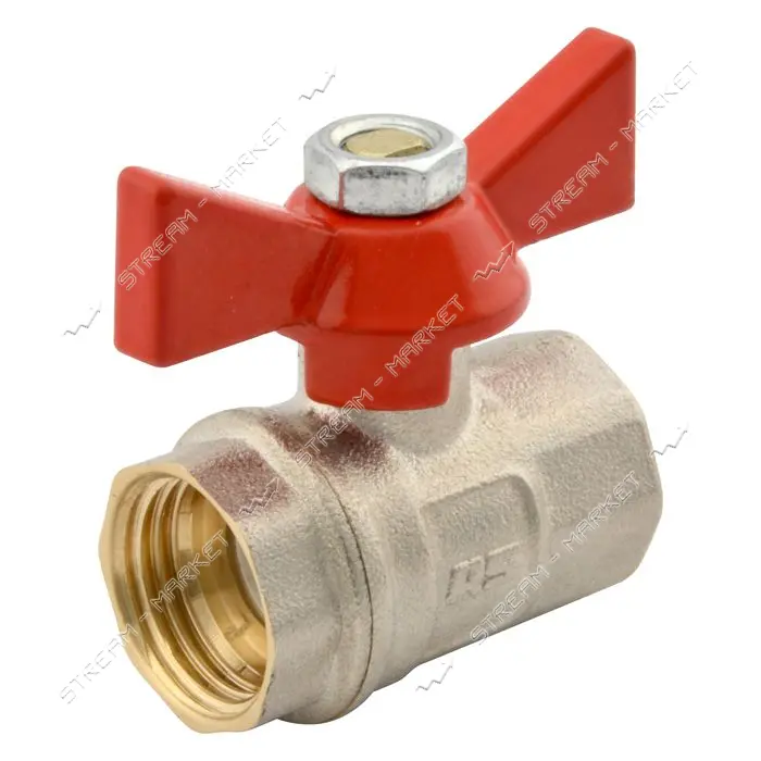 Кран шаровый STA 1/2" В/В с ручкой бабочка вода железный шар 105г                                   