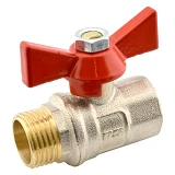 Кран шаровый STA 1/2" В/Н с ручкой бабочка железный шар 109г