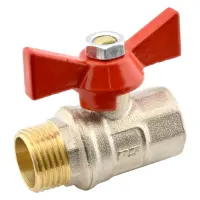 Кран шаровый STA 1/2" В/Н с ручкой бабочка железный шар 109г                                        