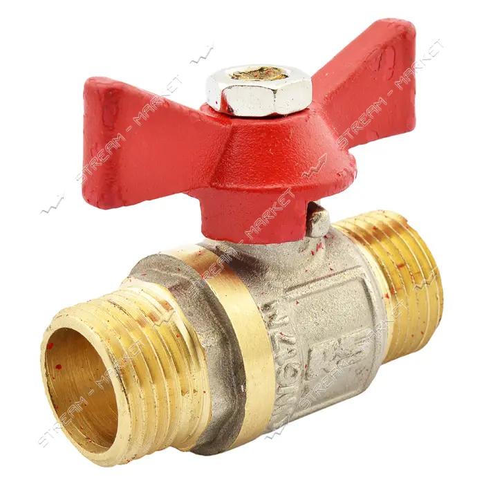 Кран шаровый STA 1/2" Н/Н с ручкой бабочка 113г                                                     