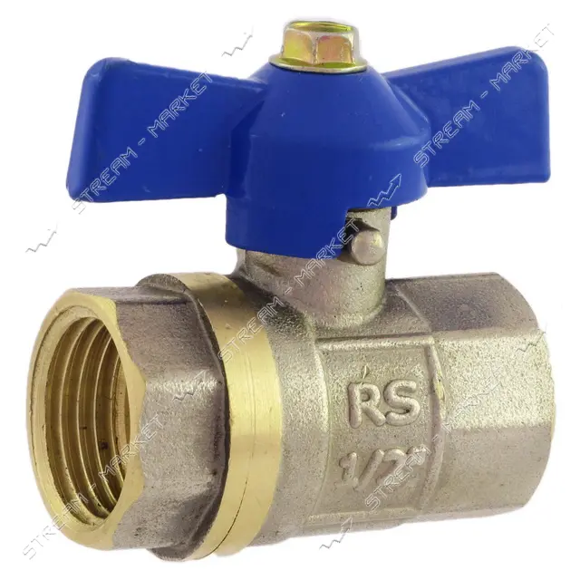 Кран шаровый STA 3/4" В/В с ручкой бабочкой вода железный шар 146г                                  