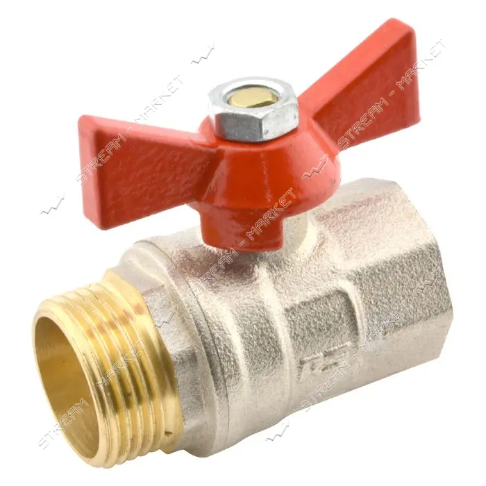 Кран шаровый STA 3/4" В/Н с ручкой бабочкой железный шар 156г