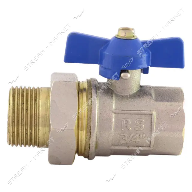 Кран шаровый с американкой STA 3/4" бабочка вода вес 220г                                           