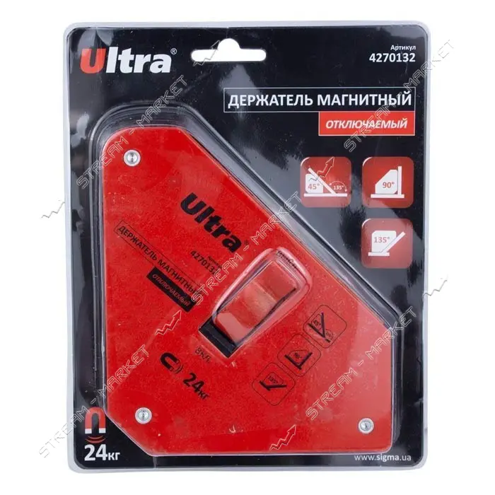 Держатель магнитный Sigma 4270132 отключаемый 24кг 135х130х151мм 45 90 135                          