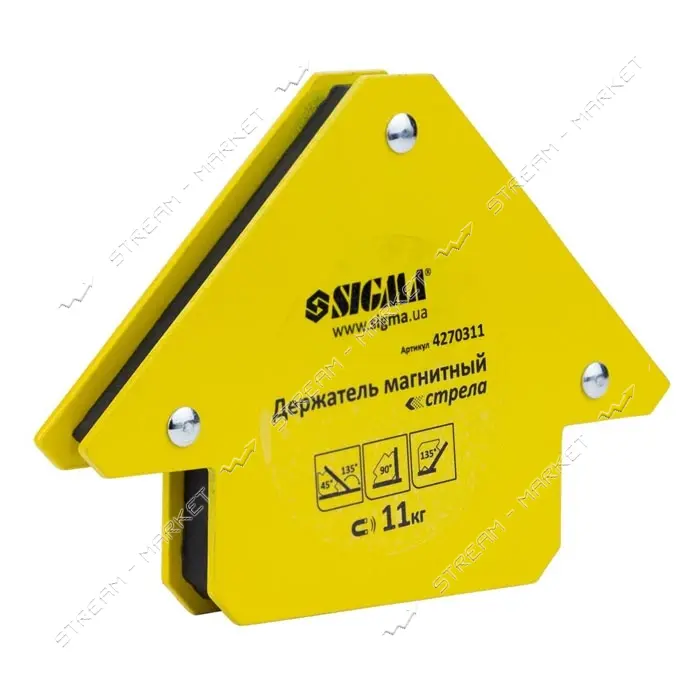 Держатель магнитный Sigma 4270311 стрела 11кг 75х65мм 45 90 135