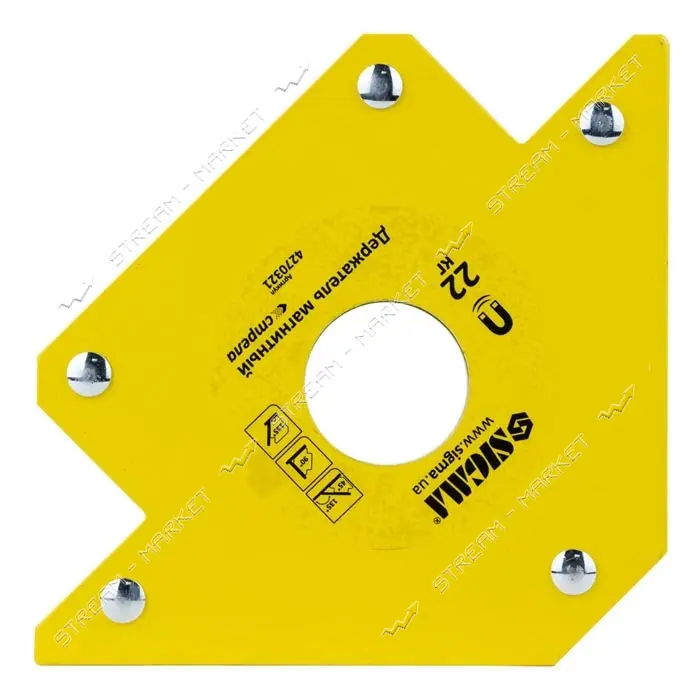 Держатель магнитный Sigma 4270321 стрела 22кг 90х90мм 45 90 135