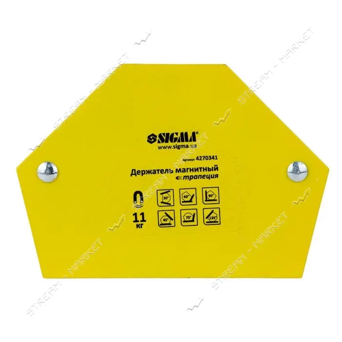 Держатель магнитный Sigma 4270341 трапеция 11кг 78х32х47х28.5мм 30 45 60 90 75 135