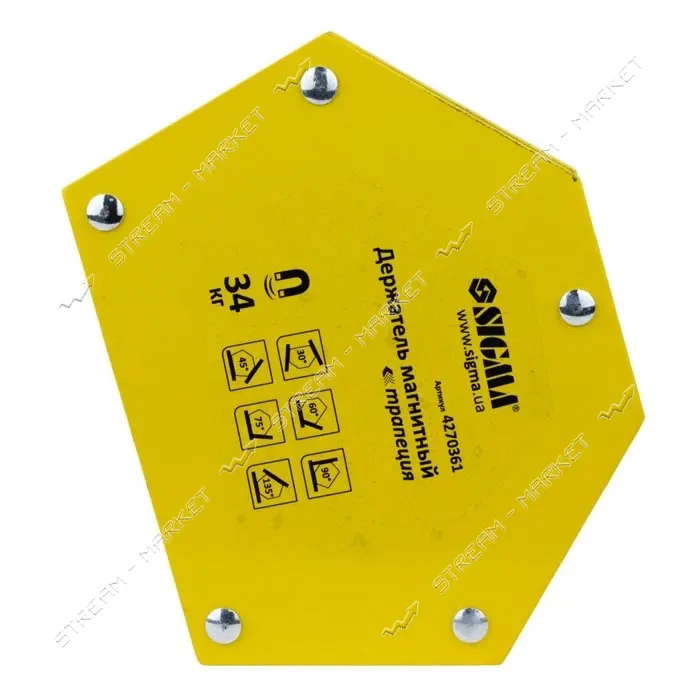 Держатель магнитный Sigma 4270361 трапеция 34кг 105х65х65х45мм 30 45 60 90 75 135                   