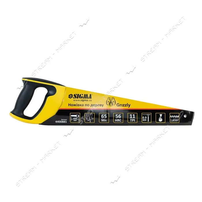 Ножовка по дереву Sigma 4400881 11TPI Grizzly 450мм                                                 