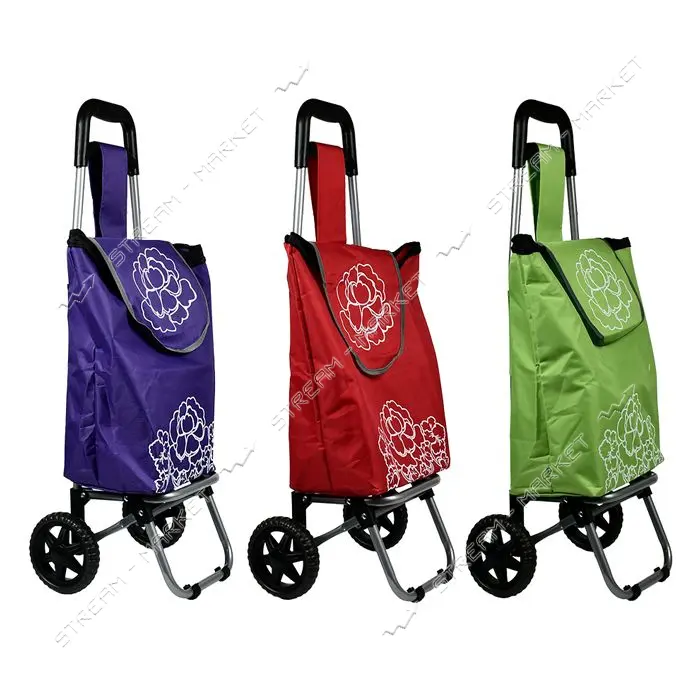 Сумка-тележка Stenson МH-1898 на пластиковых колесах тканевая кравчучка до 18кг                     