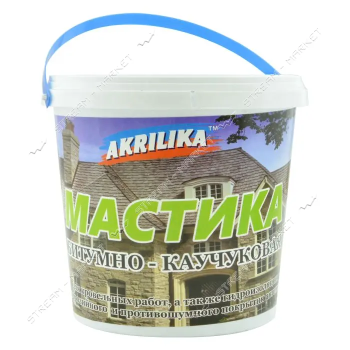 Мастика Акрилка битумно-каучуковая 1кг
