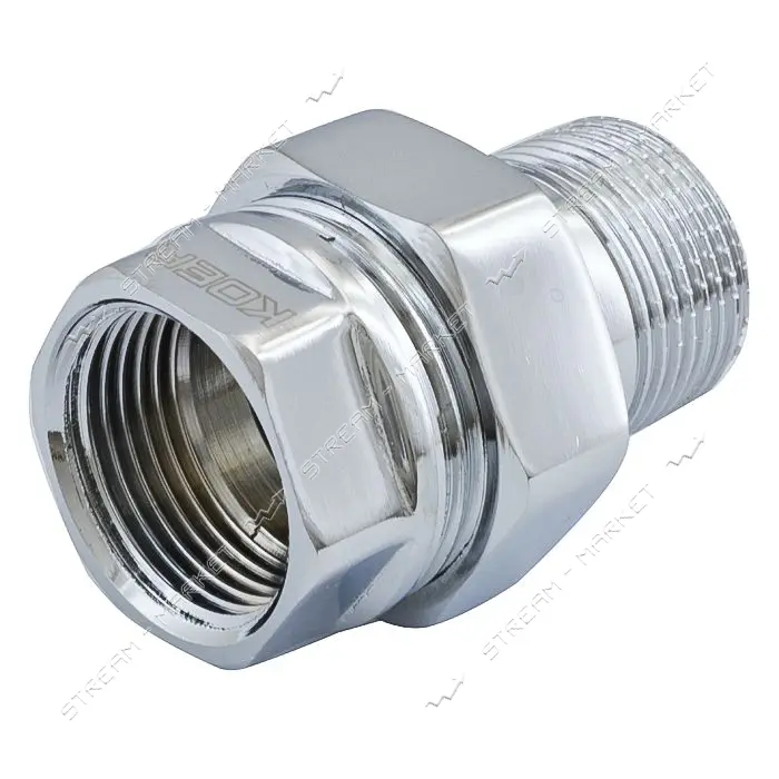 Сгон американка Koer KR.341.CHR-3/4" прямой хром