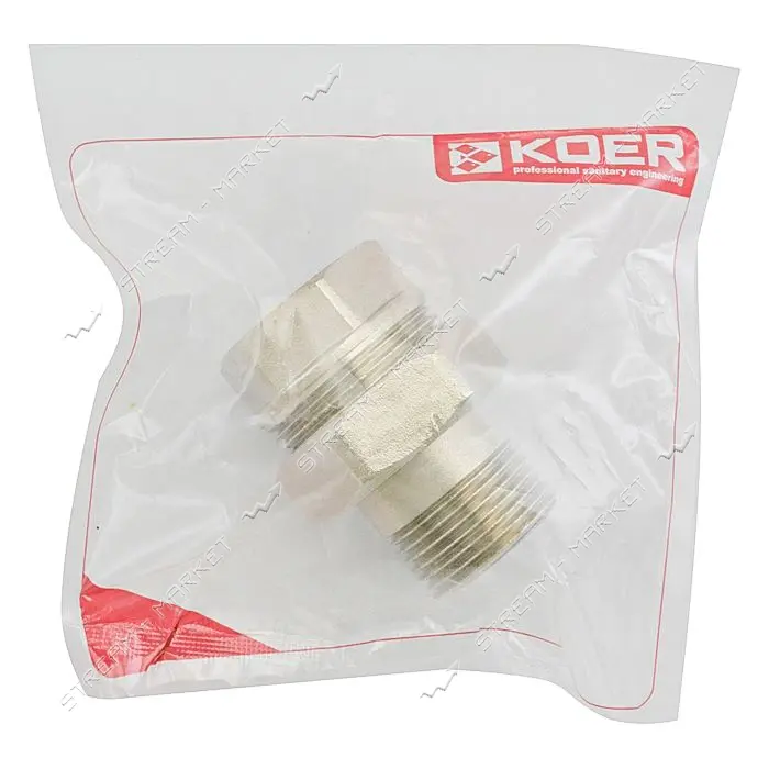 Сгон американка Koer KR.341.CHR-1" прямой хром                                                      