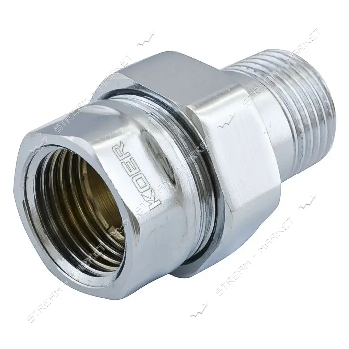 Сгон американка Koer KR.341.CHR-1/2" прямой хром