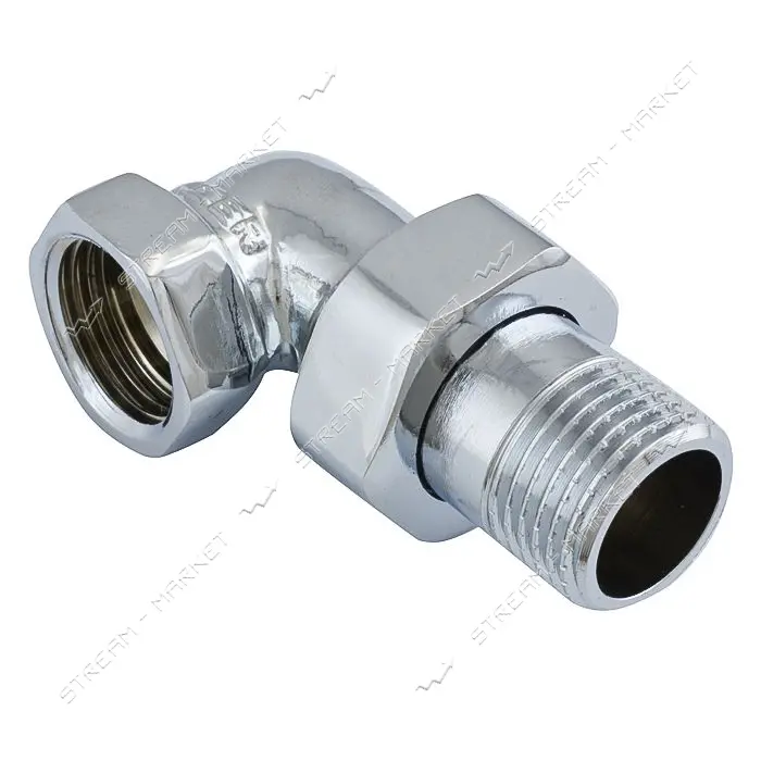 Сгон американка латунная Koer KR.342.CHR-1/2" угловая хром                                          