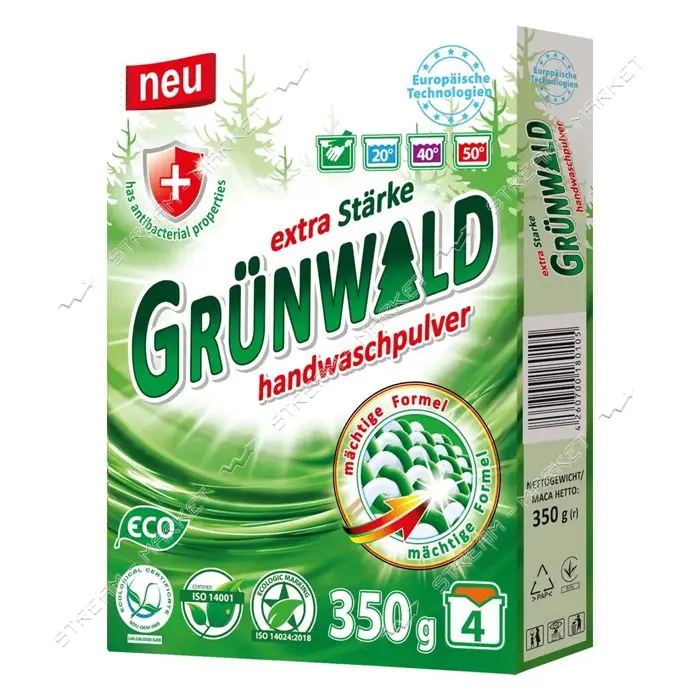 Стиральный порошок Grunwald для ручной стирки Горная Свежесть 350г