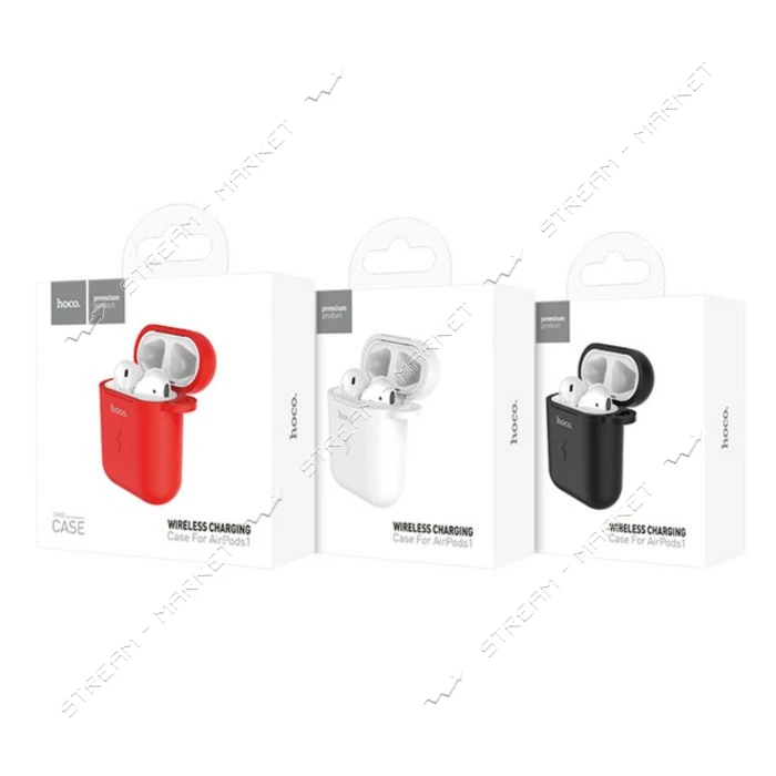 Беспроводное зарядное устройство Hoco CW22 for AirPods красное                                      