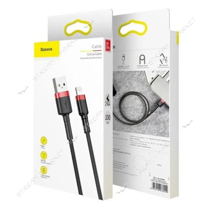 Кабель Baseus cafule Cable USB For lightning 1.5A 2м красный