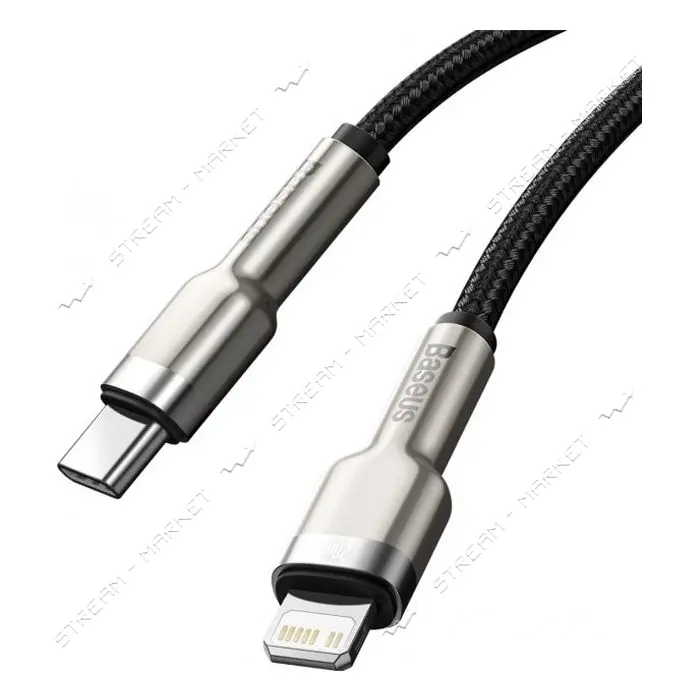 Кабель Baseus Cafule Series Metal Data Cable Type-C to Lightning PD 20W 1м черный