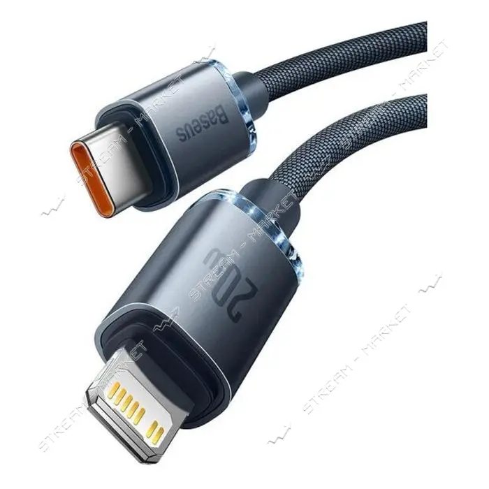Кабель Baseus Crystal Shine Series Fast Charging Data Cable Type-C to Lightning 20W 1.2м черный     