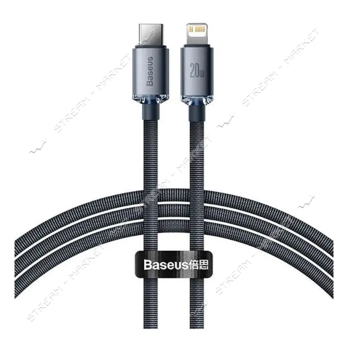 Кабель Baseus Crystal Shine Series Fast Charging Data Cable Type-C to Lightning 20W 1.2м черный     
