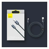 Кабель Baseus Crystal Shine Series Fast Charging Data Cable USB to Lightning 2.4A 1.2м черный